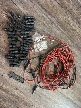 36x MC4 Solar Panel Connectors (18 Pairs) + Extension Cable Wire Kit Tool Lot